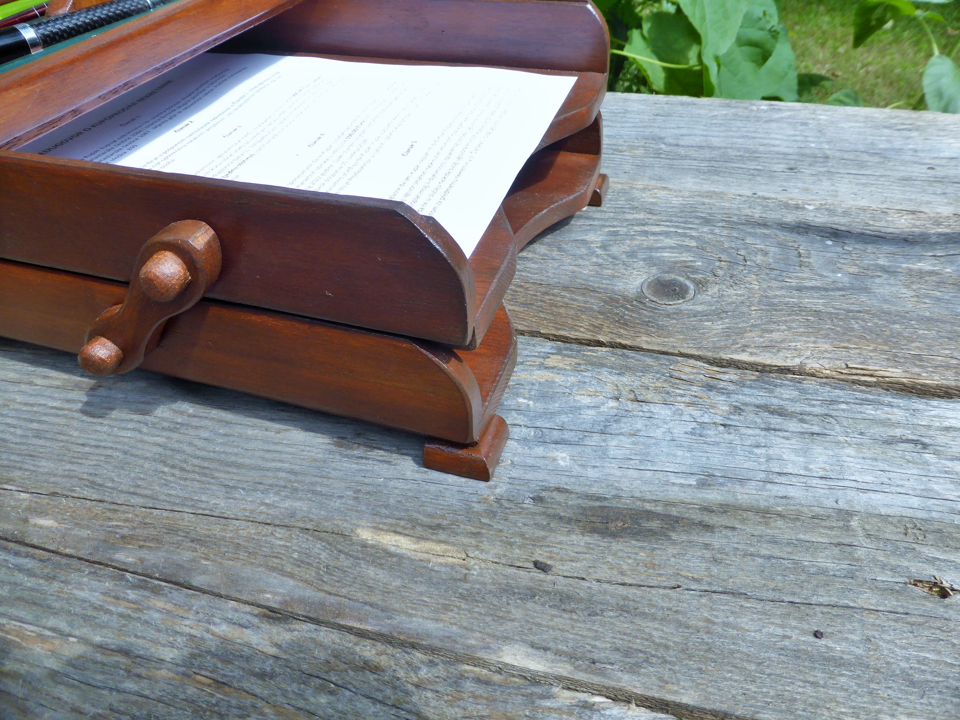 Briefablagen zum klappen mit Stiftablage Palisanderfarbig - BalkanwoodDesign Handmade