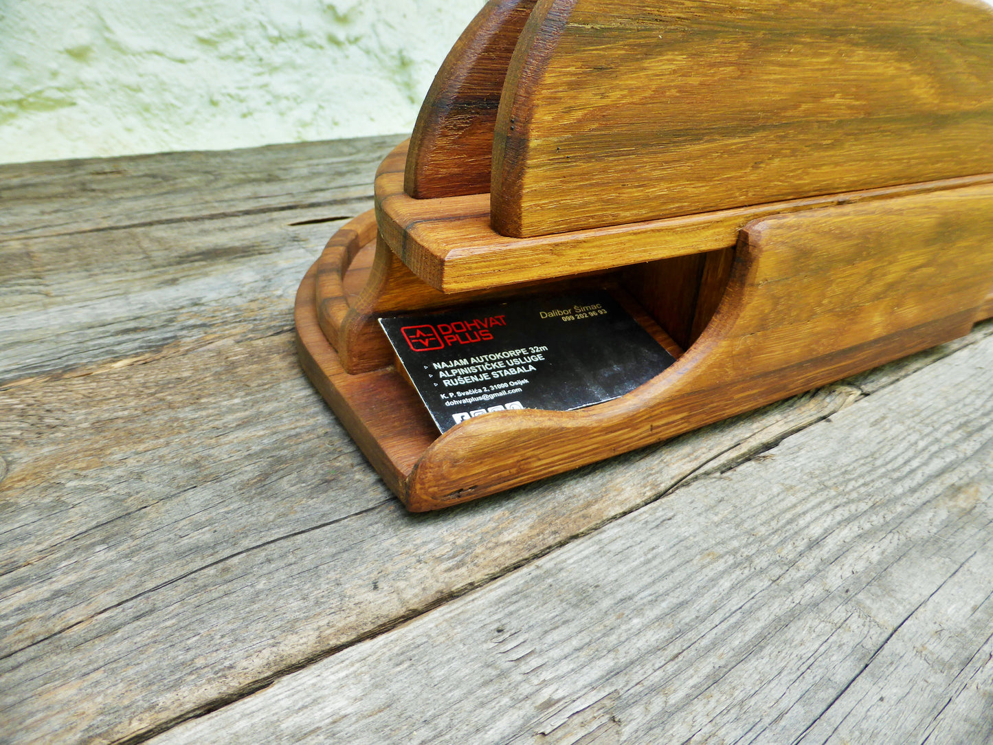 Schreibtisch-Organizer Vintage-Look aus uraltem Eichenholz - BalkanwoodDesign Handmade