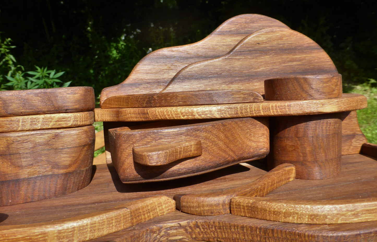 Schreibtisch-Organizer Vintage-Look aus uraltem Eichenholz - BalkanwoodDesign Handmade