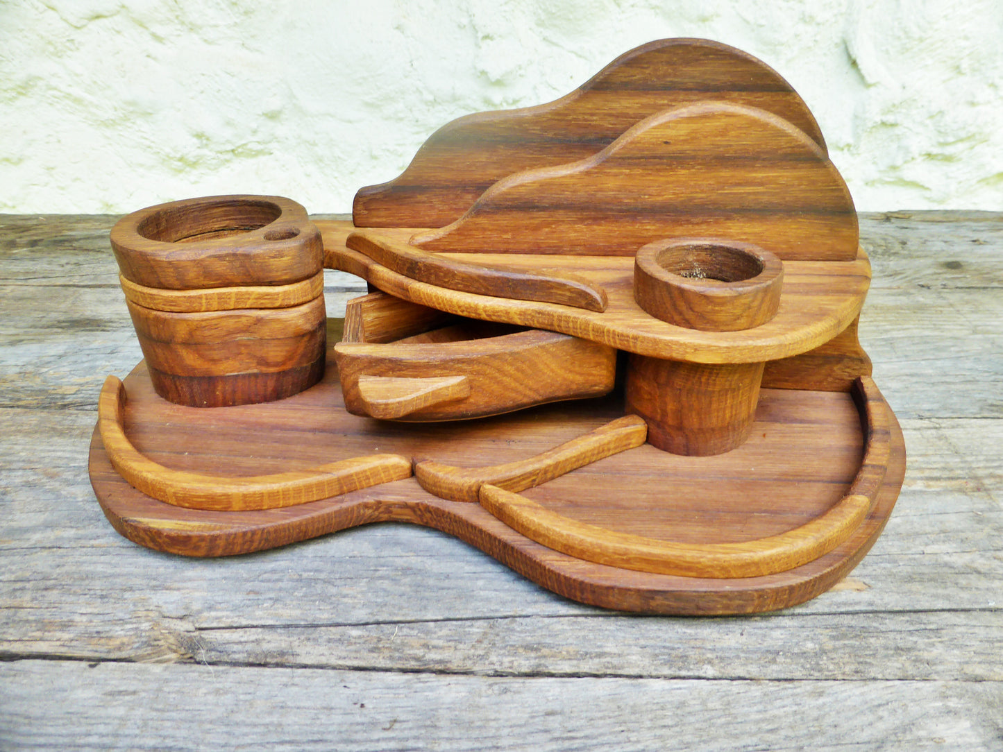 Schreibtisch-Organizer Vintage-Look aus uraltem Eichenholz - BalkanwoodDesign Handmade