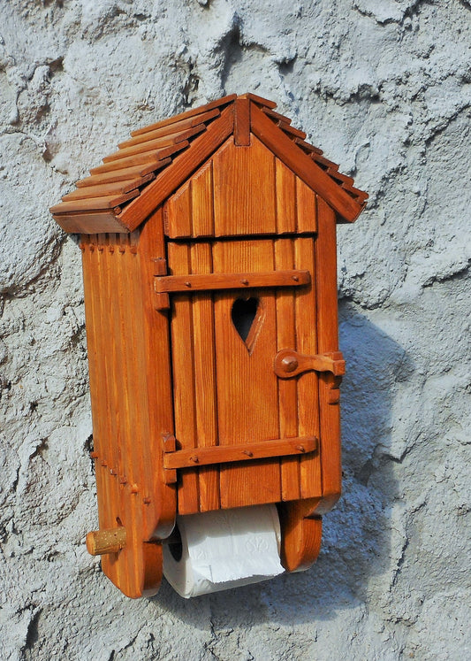 Toilettenpapierspender Klohaus  toilet paper dispenser - BalkanwoodDesign Handmade