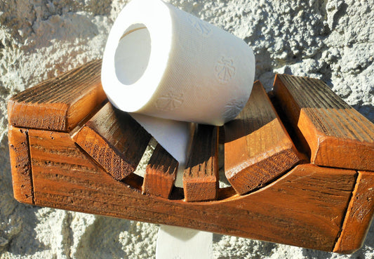 Toilettenpapierabroller Holz shabby passend zum Vintage-Stil upcycling Handarbeit - BalkanwoodDesign Handmade