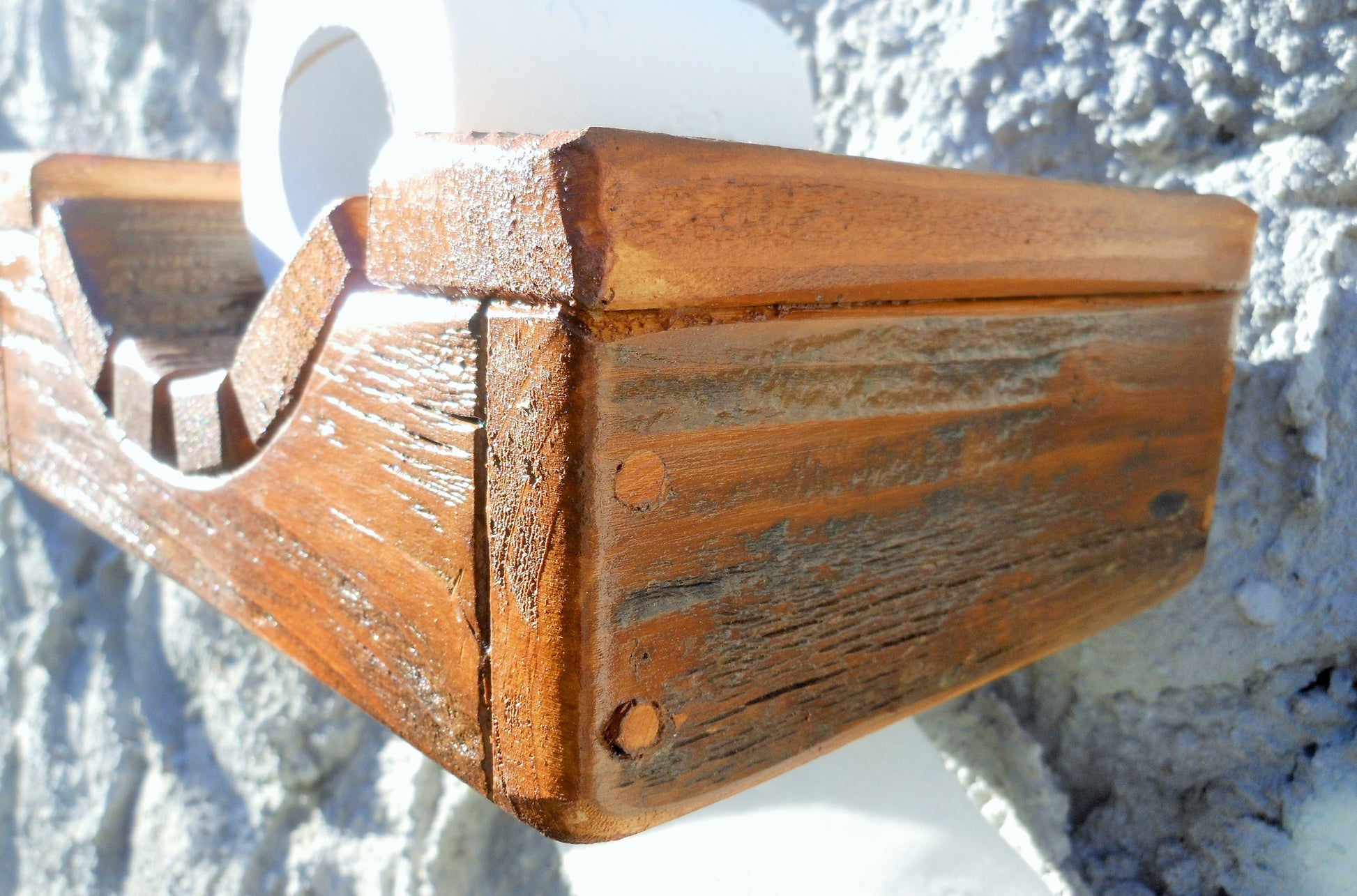 Toilettenpapierabroller Holz shabby passend zum Vintage-Stil upcycling Handarbeit - BalkanwoodDesign Handmade