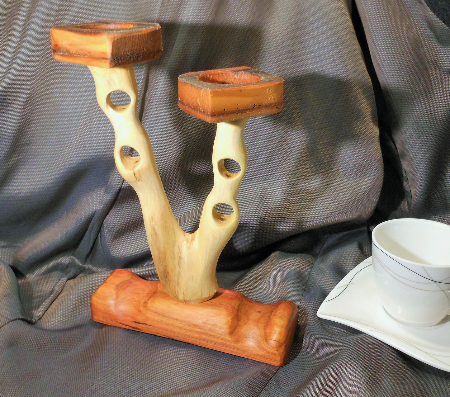 Teelichtleuchter Kerzenleuchter Kerzenhalter Teelicht Handarbeit upcycling Kerzenständer - BalkanwoodDesign Handmade