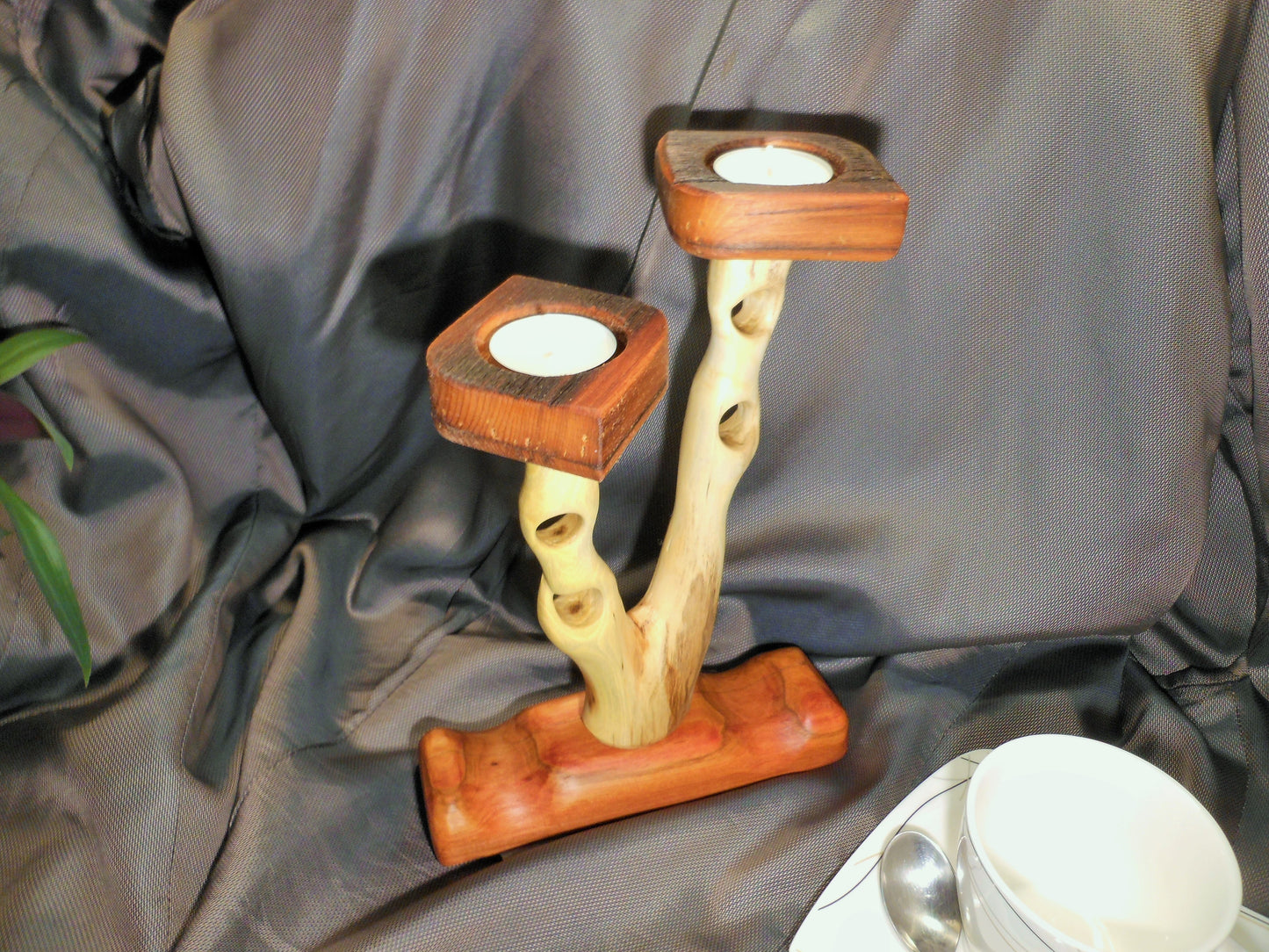 Teelichtleuchter Kerzenleuchter Kerzenhalter Teelicht Handarbeit upcycling Kerzenständer - BalkanwoodDesign Handmade