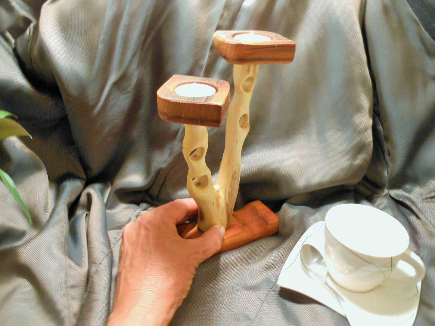 Teelichtleuchter Kerzenleuchter Kerzenhalter Teelicht Handarbeit upcycling Kerzenständer - BalkanwoodDesign Handmade