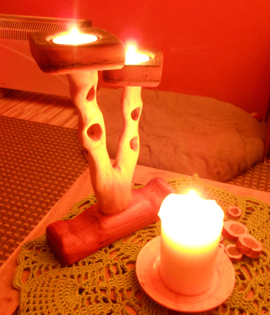 Teelichtleuchter Kerzenleuchter Kerzenhalter Teelicht Handarbeit upcycling Kerzenständer - BalkanwoodDesign Handmade