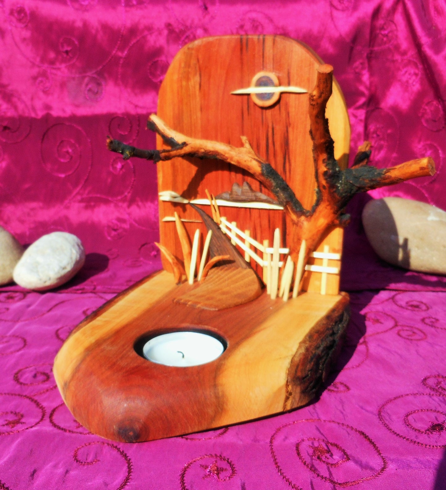 Teelichthalter Kunst mit integriertem Teelichthalter Tealight holder art with integrated tealight holder - BalkanwoodDesign Handmade