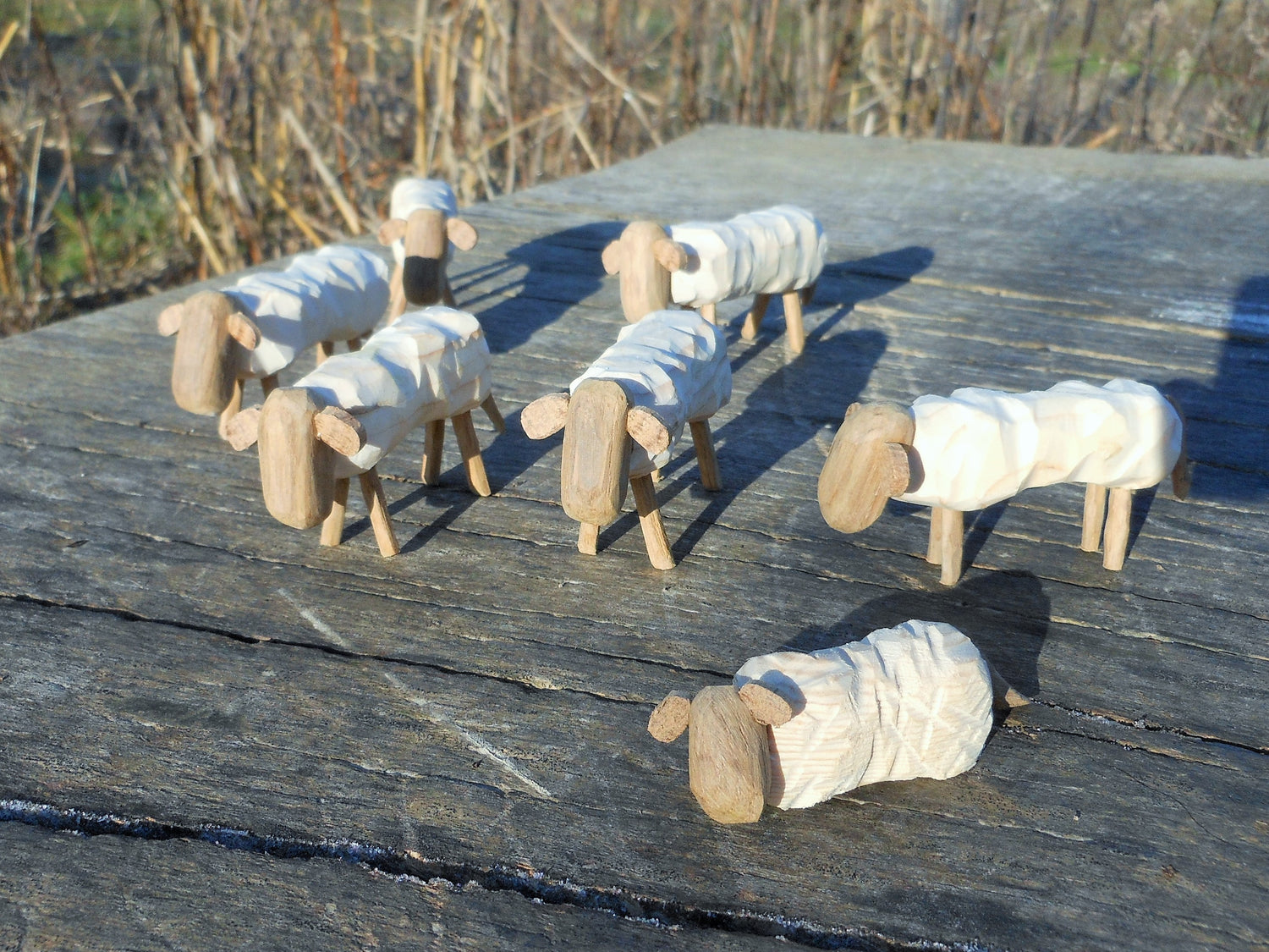 Schafe - Handarbeit  Schafe aus verschiedenen alten Hölzern   2 sheep handmade sheep from different old woods - BalkanwoodDesign Handmade