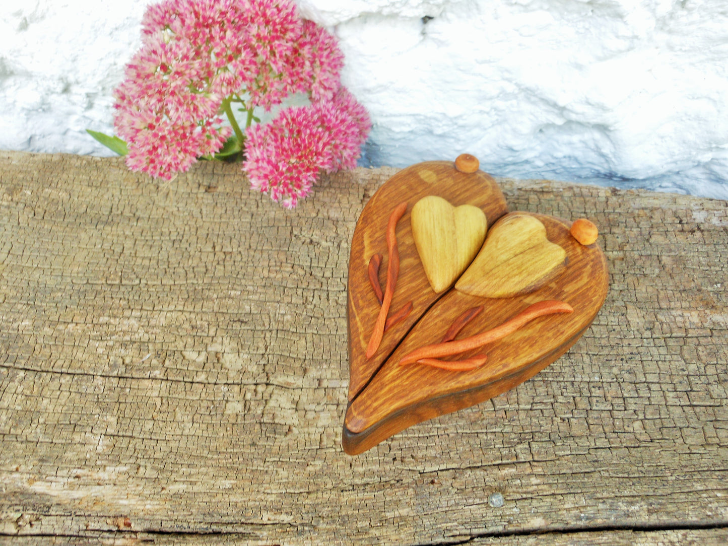 Ringbox Schmuckbox Hochzeitsgeschenk aus uraltem Weinfaß-Eichenholz upcycling - BalkanwoodDesign Handmade