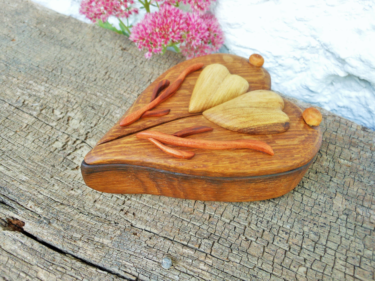 Ringbox Schmuckbox Hochzeitsgeschenk aus uraltem Weinfaß-Eichenholz upcycling - BalkanwoodDesign Handmade