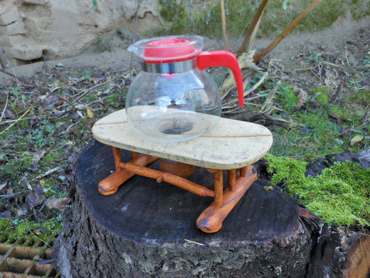 Stövchen Tee Wärmeplatte Wärmeplatte für Speisen und Dibbs Etno-Style upcycling - BalkanwoodDesign Handmade