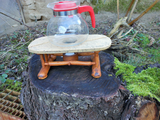 Stövchen Tee Wärmeplatte Wärmeplatte für Speisen und Dibbs Etno-Style upcycling - BalkanwoodDesign Handmade