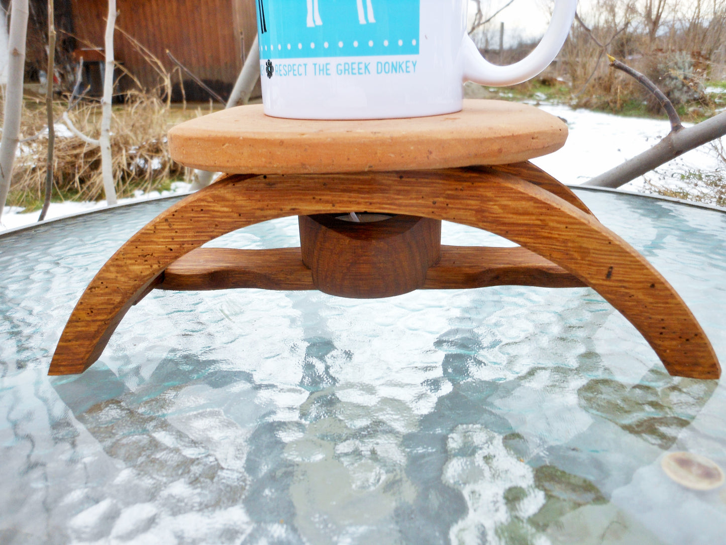 Stövchen Upcycling Tee Wärmeplatte Wärmeplatte für Speisen - BalkanwoodDesign Handmade