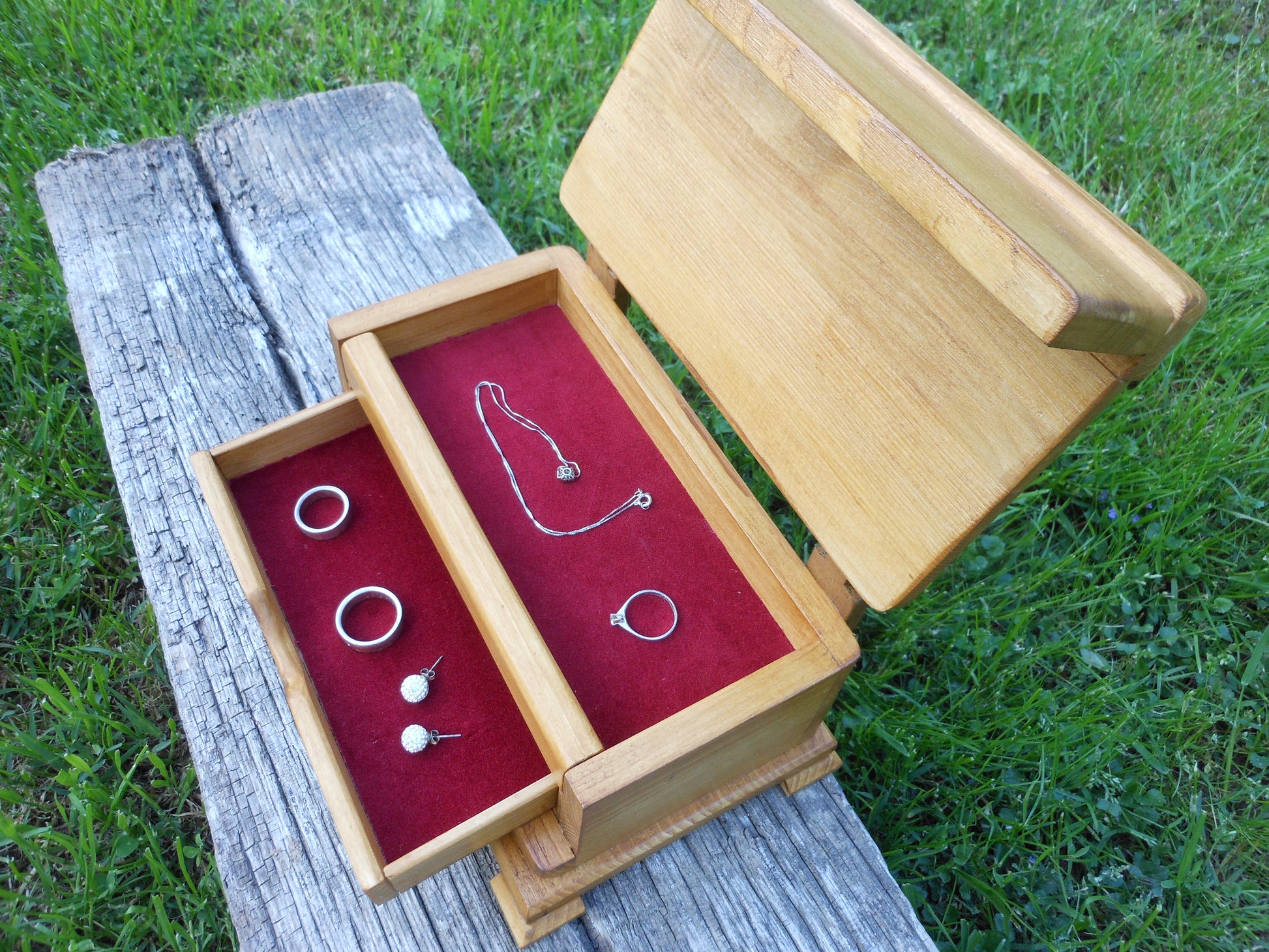 Schmuckschatulle Schmuckbox Schmuckkasten upcycling Handarbeit Ring Kettten  jewelry box - BalkanwoodDesign Handmade