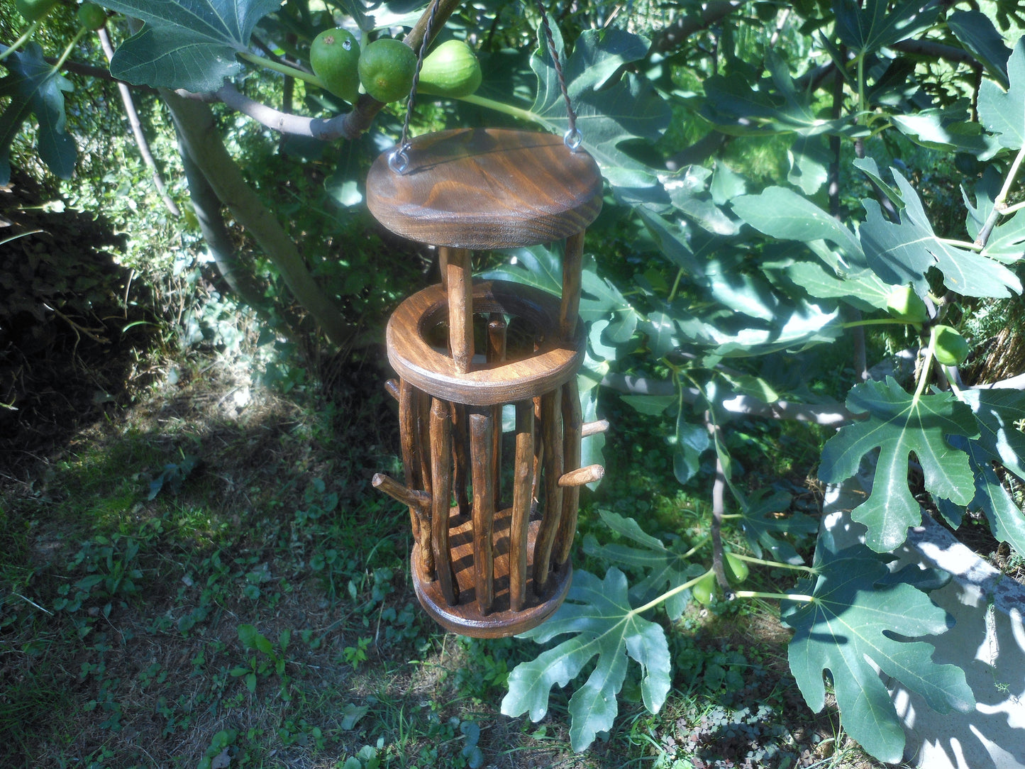 Meisenknödelhalter mit Dach für Knödel ohne Netz Vogelfutterstation Handarbeit - BalkanwoodDesign Handmade