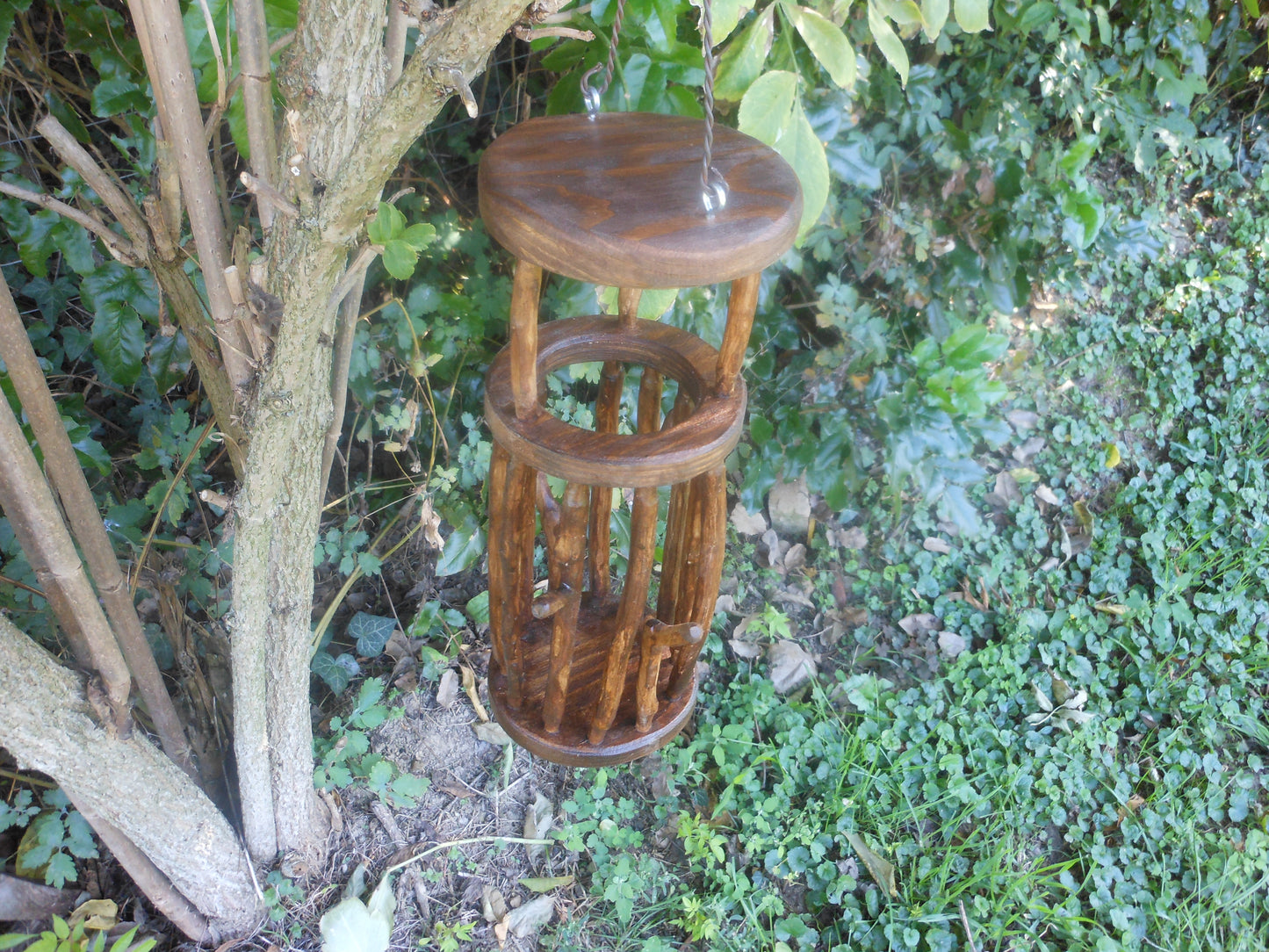 Meisenknödelhalter mit Dach für Knödel ohne Netz Vogelfutterstation Handarbeit - BalkanwoodDesign Handmade