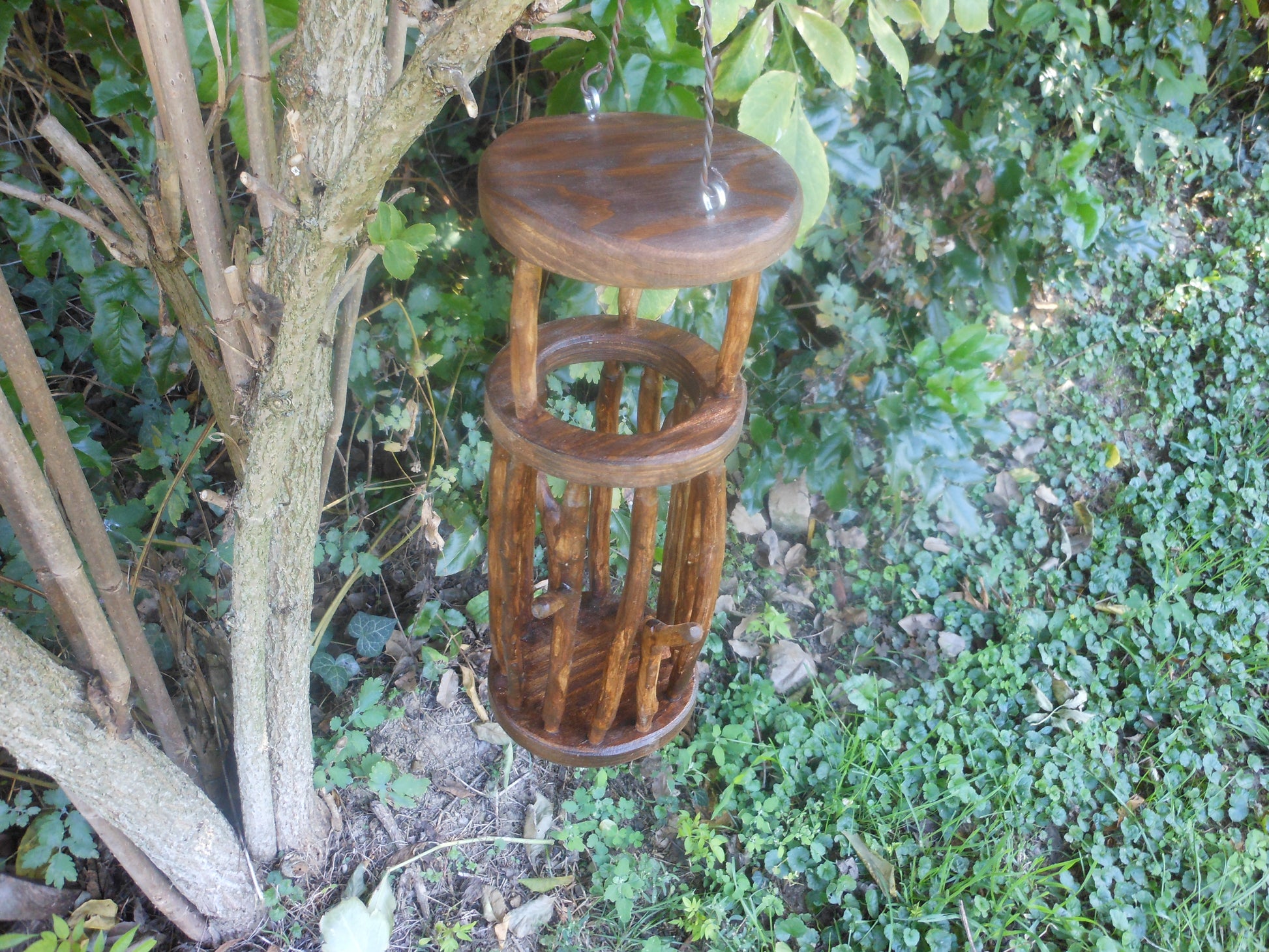 Meisenknödelhalter mit Dach für Knödel ohne Netz Vogelfutterstation Handarbeit - BalkanwoodDesign Handmade