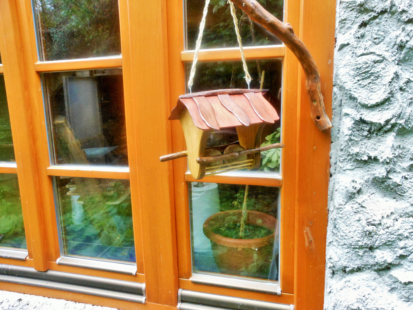 Vogelhäuschen Meisenknödelhalter für Knödel ohne Netz Vogelfutterhaus - BalkanwoodDesign Handmade