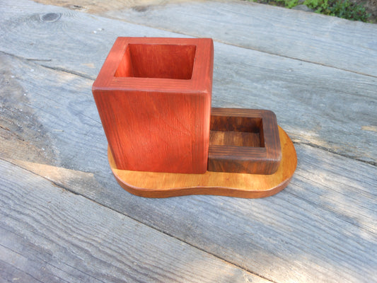 Stifthalter Upcycling-Sperrholz mini Organizer Schreibtisch Bleistifte Büro - BalkanwoodDesign Handmade