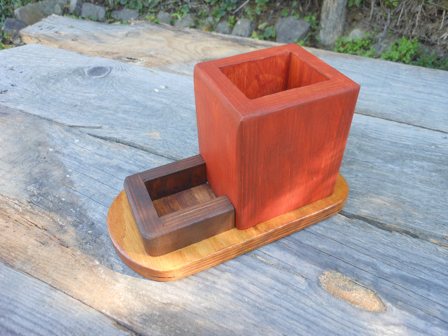 Stifthalter Upcycling-Sperrholz mini Organizer Schreibtisch Bleistifte Büro - BalkanwoodDesign Handmade