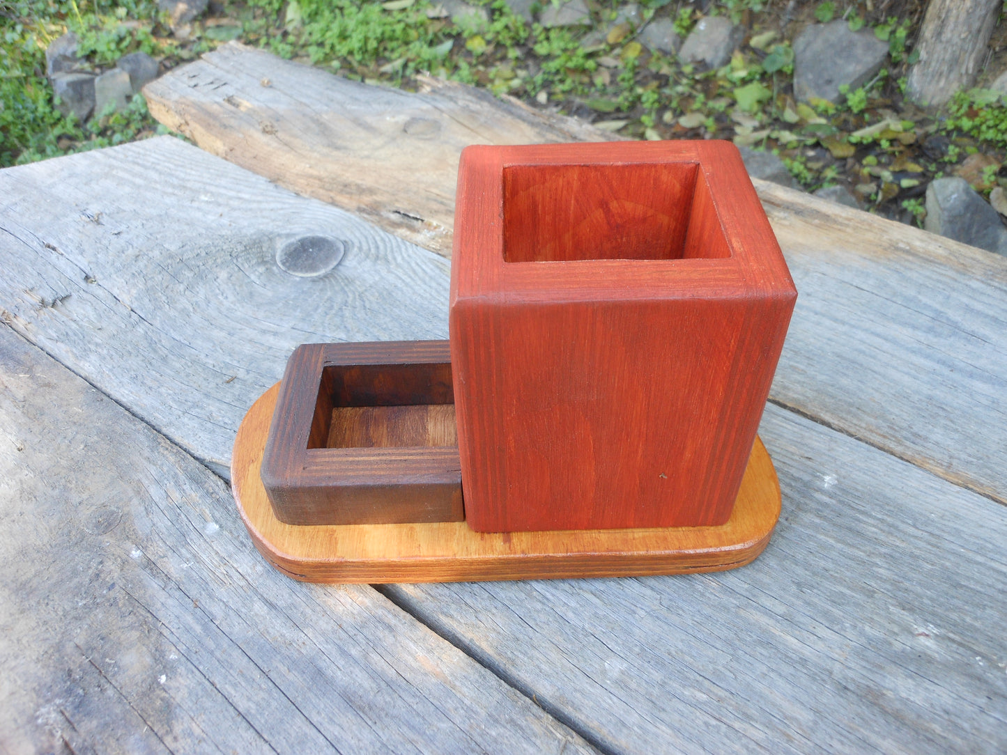 Stifthalter Upcycling-Sperrholz mini Organizer Schreibtisch Bleistifte Büro - BalkanwoodDesign Handmade