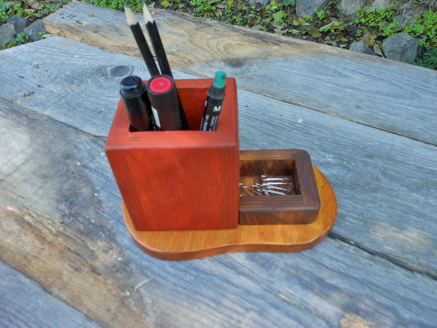 Stifthalter Upcycling-Sperrholz mini Organizer Schreibtisch Bleistifte Büro - BalkanwoodDesign Handmade