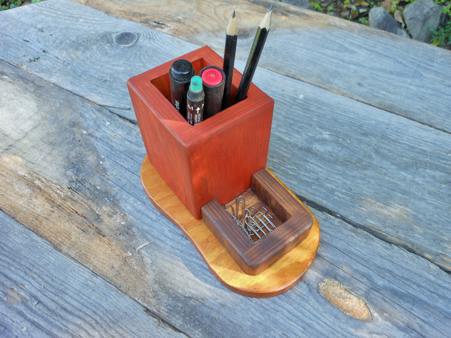 Stifthalter Upcycling-Sperrholz mini Organizer Schreibtisch Bleistifte Büro - BalkanwoodDesign Handmade