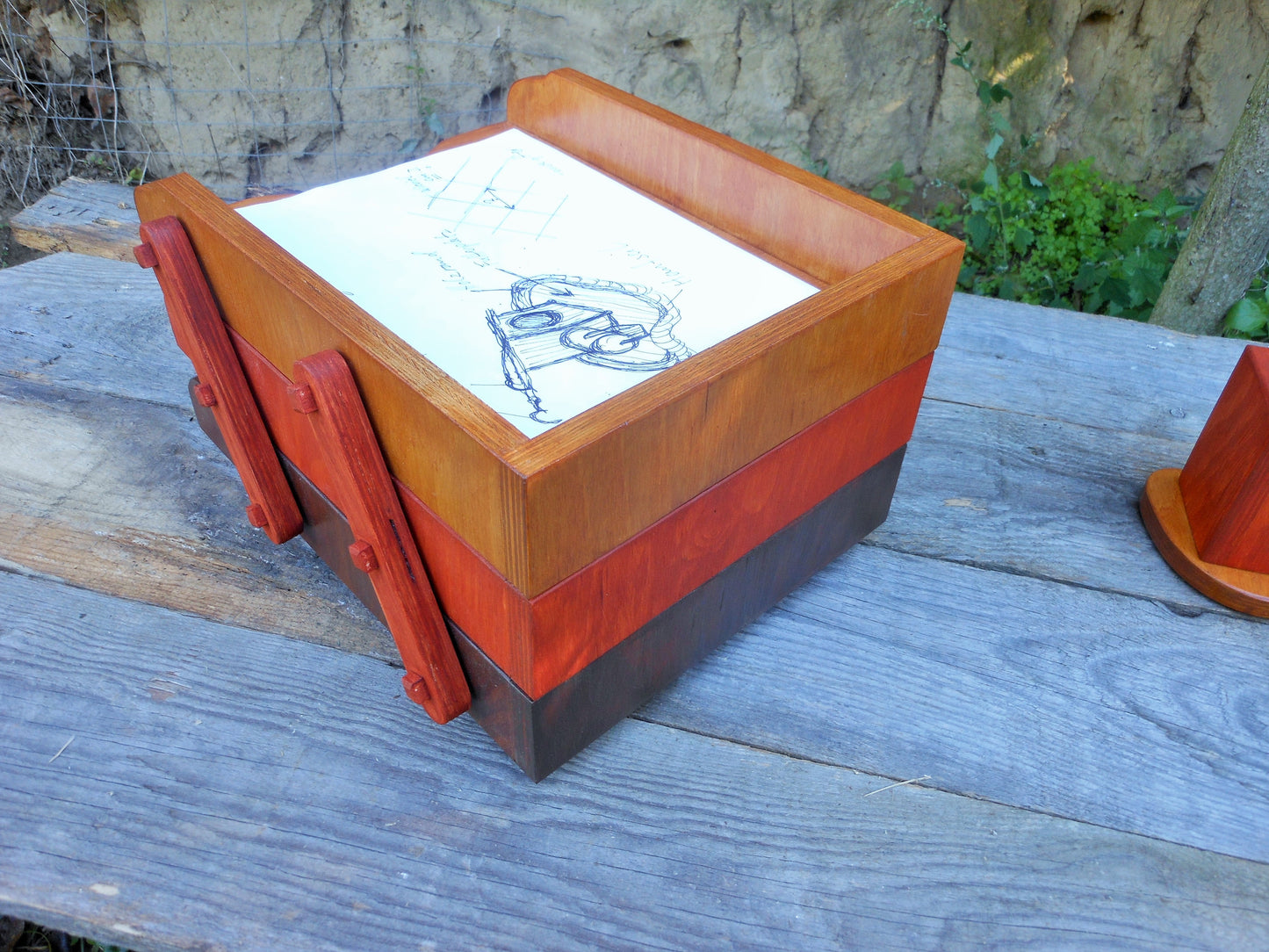 Schreibtischablagen Briefablage Briefbox für A4-Format aus Upcycling-Sperrholz zum Klappen - BalkanwoodDesign Handmade