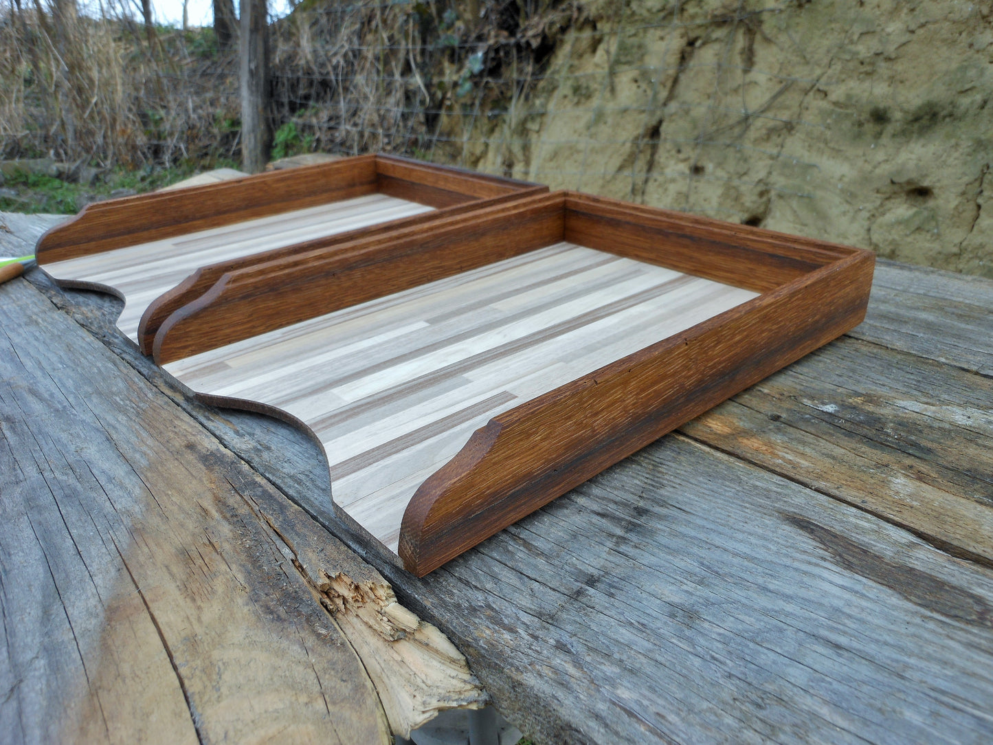 Schreibtischablagen Briefablage Briefbox für A4-Format Upcycling und uraltes Eichenholz Handarbeit - BalkanwoodDesign Handmade