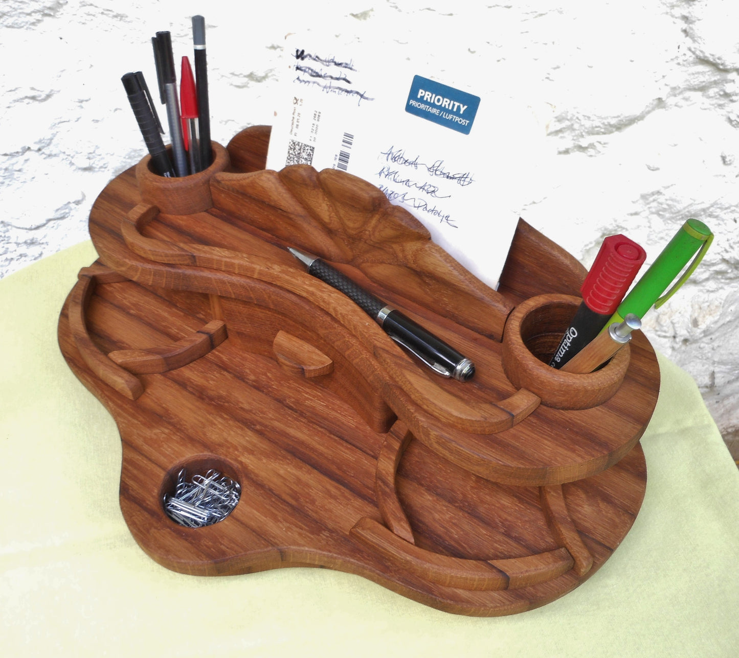 Schreibtisch-Organizer Vintage-Look aus uraltem Holz Organizer für´s anspruchsvolle Büro - BalkanwoodDesign Handmade