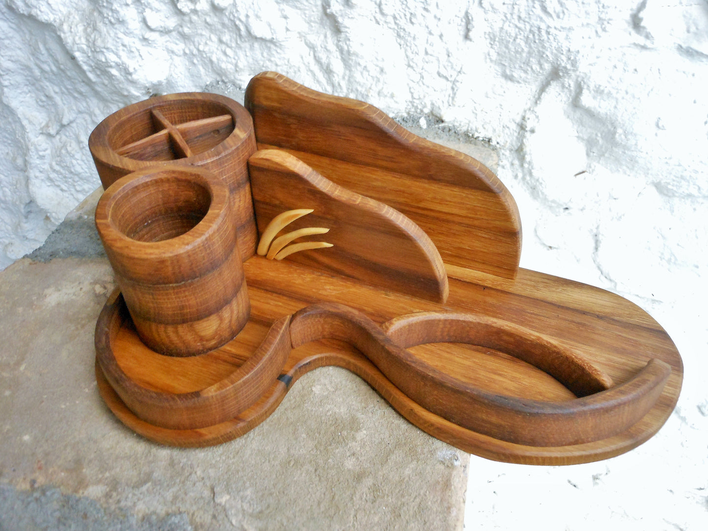 Schreibtisch-Organizer upcycling uraltem Holz Organizer für das anspruchsvolle Büro - BalkanwoodDesign Handmade