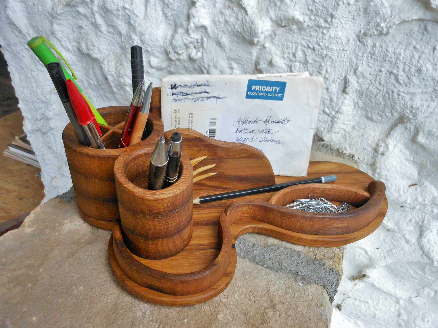 Schreibtisch-Organizer upcycling uraltem Holz Organizer für das anspruchsvolle Büro - BalkanwoodDesign Handmade