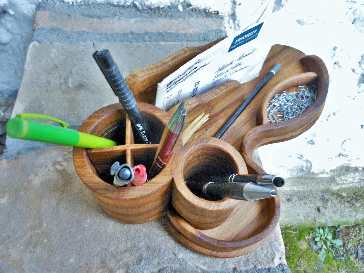 Schreibtisch-Organizer upcycling uraltem Holz Organizer für das anspruchsvolle Büro - BalkanwoodDesign Handmade