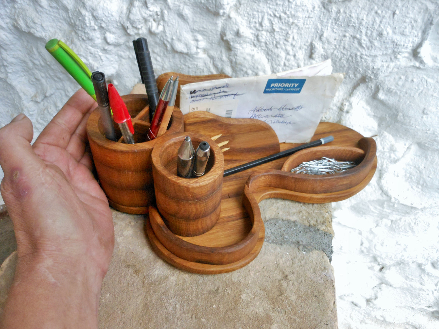 Schreibtisch-Organizer upcycling uraltem Holz Organizer für das anspruchsvolle Büro - BalkanwoodDesign Handmade