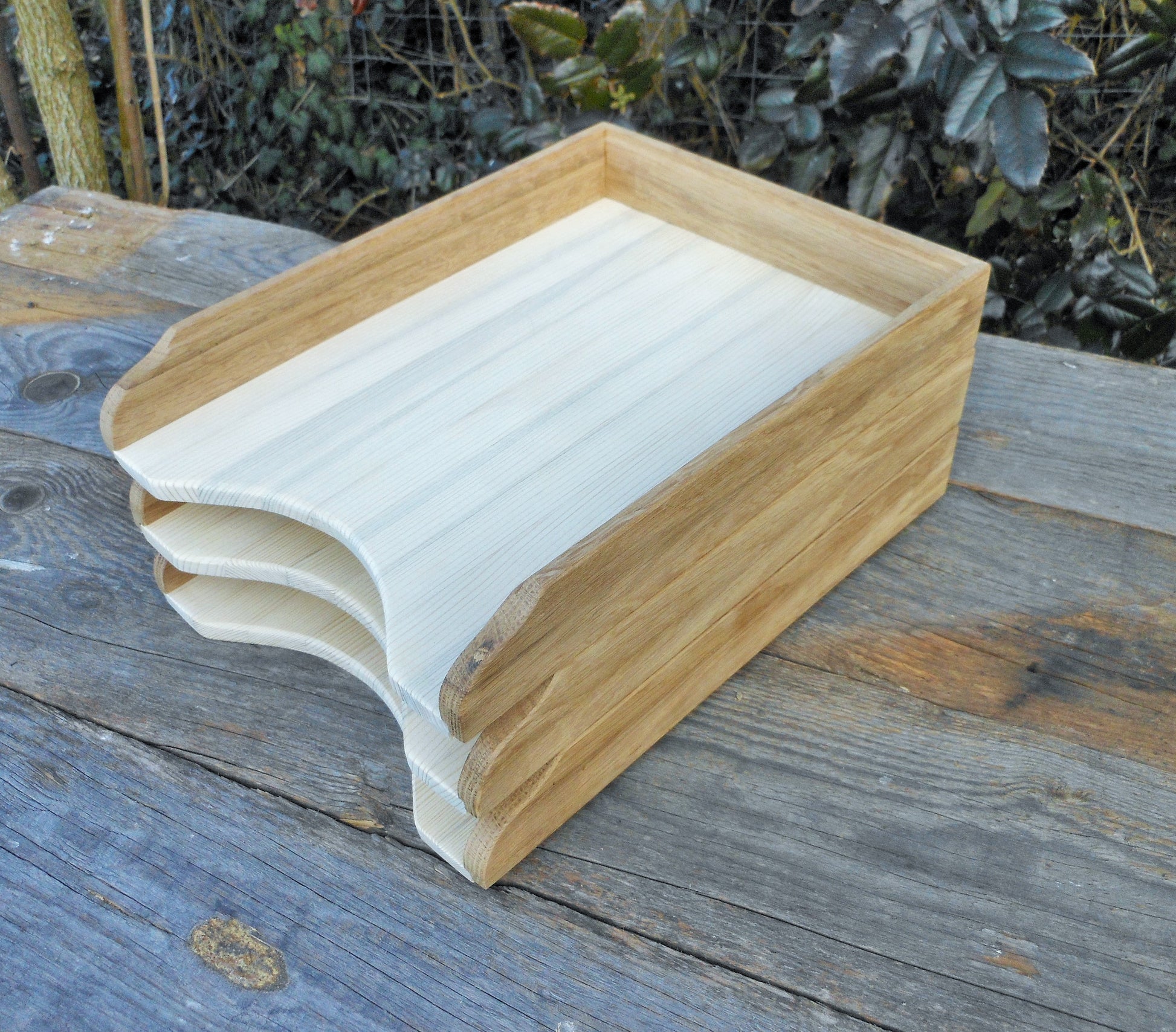 Schreibtischablagen unbehandelt aus uraltem Eichenholz und Nadelholz Desk shelves untreated made of ancient oak wood and coniferous wood - BalkanwoodDesign Handmade