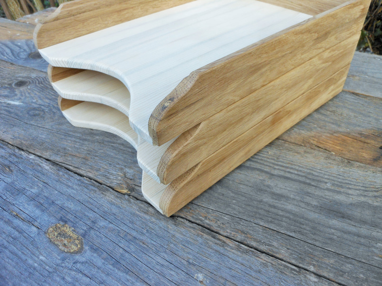 Schreibtischablagen unbehandelt aus uraltem Eichenholz und Nadelholz Desk shelves untreated made of ancient oak wood and coniferous wood - BalkanwoodDesign Handmade