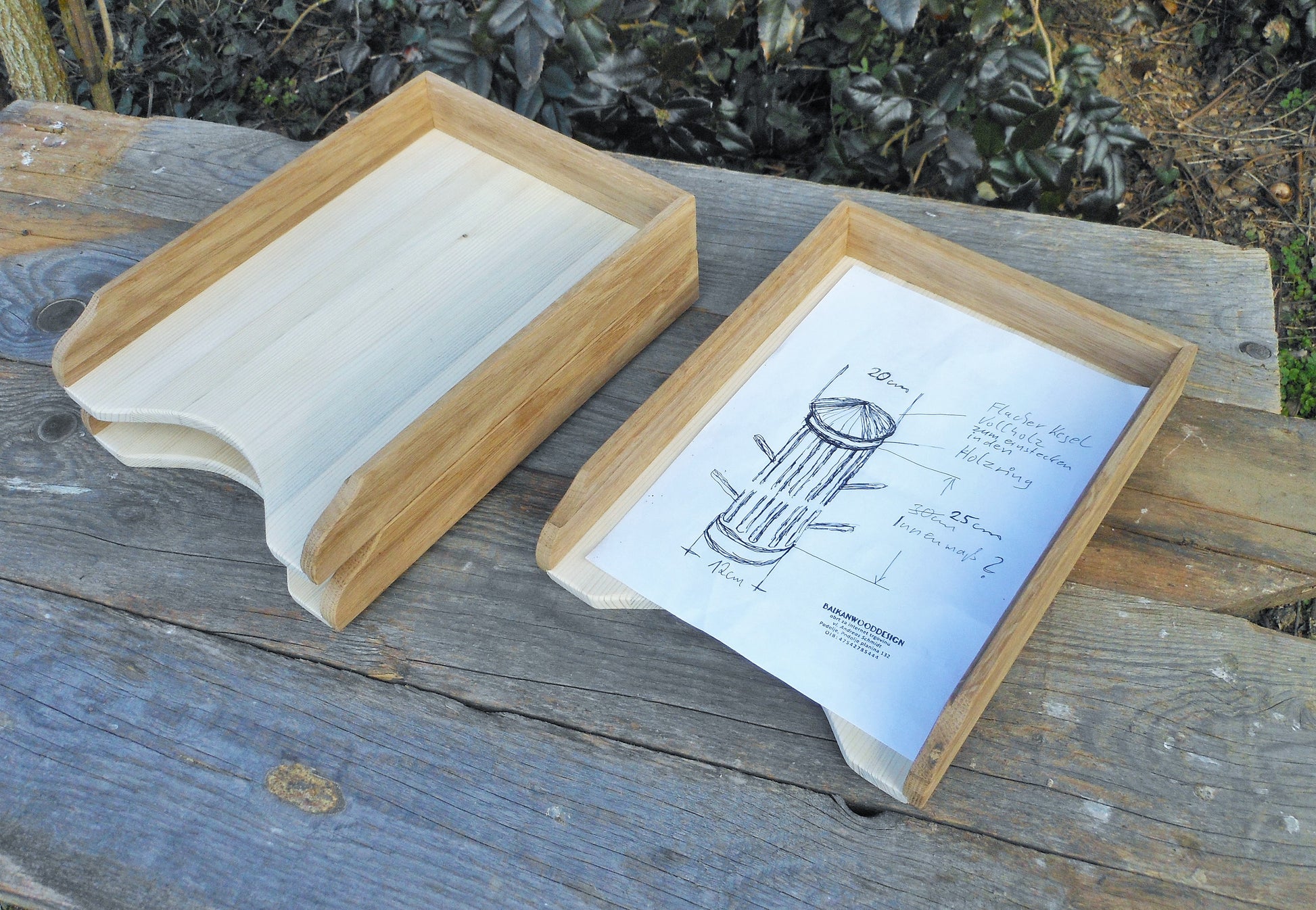 Schreibtischablagen unbehandelt aus uraltem Eichenholz und Nadelholz Desk shelves untreated made of ancient oak wood and coniferous wood - BalkanwoodDesign Handmade