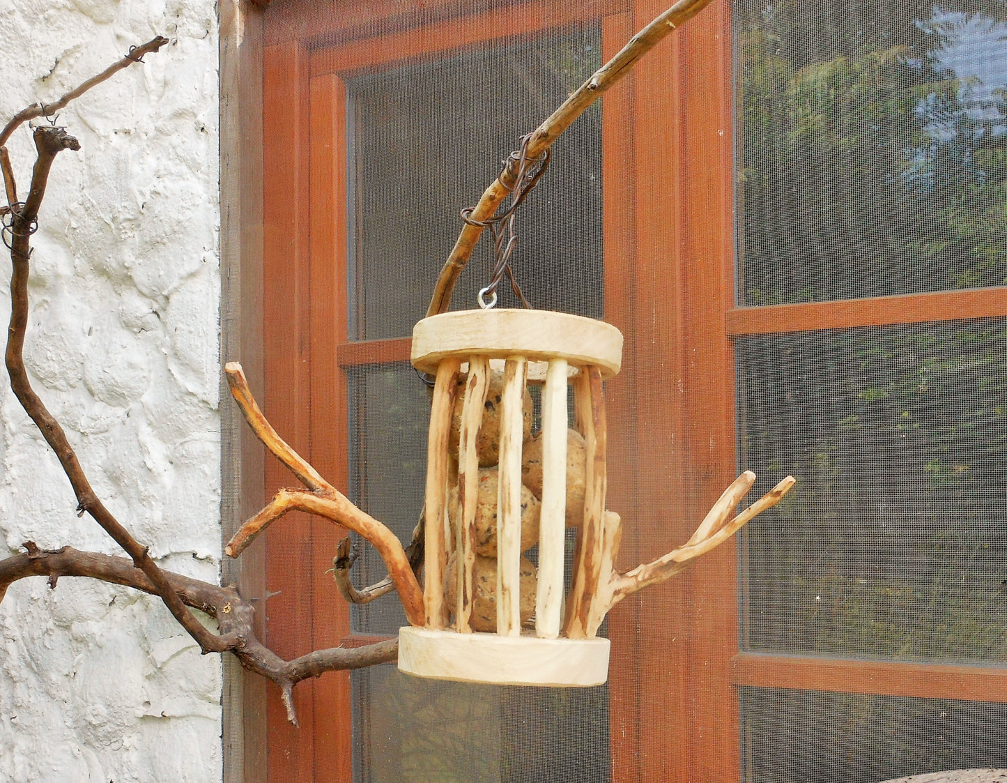 Meisenknödelhalter für Knödel ohne Netz Vogelkäfig Vogelfutter - BalkanwoodDesign Handmade