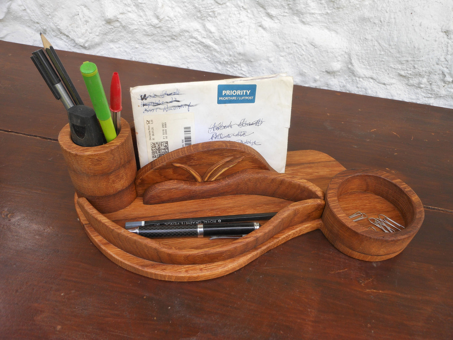 Schreibtisch-Organizer Vintage-Look aus uraltem Holz Organizer für´s anspruchsvolle Büro - BalkanwoodDesign Handmade