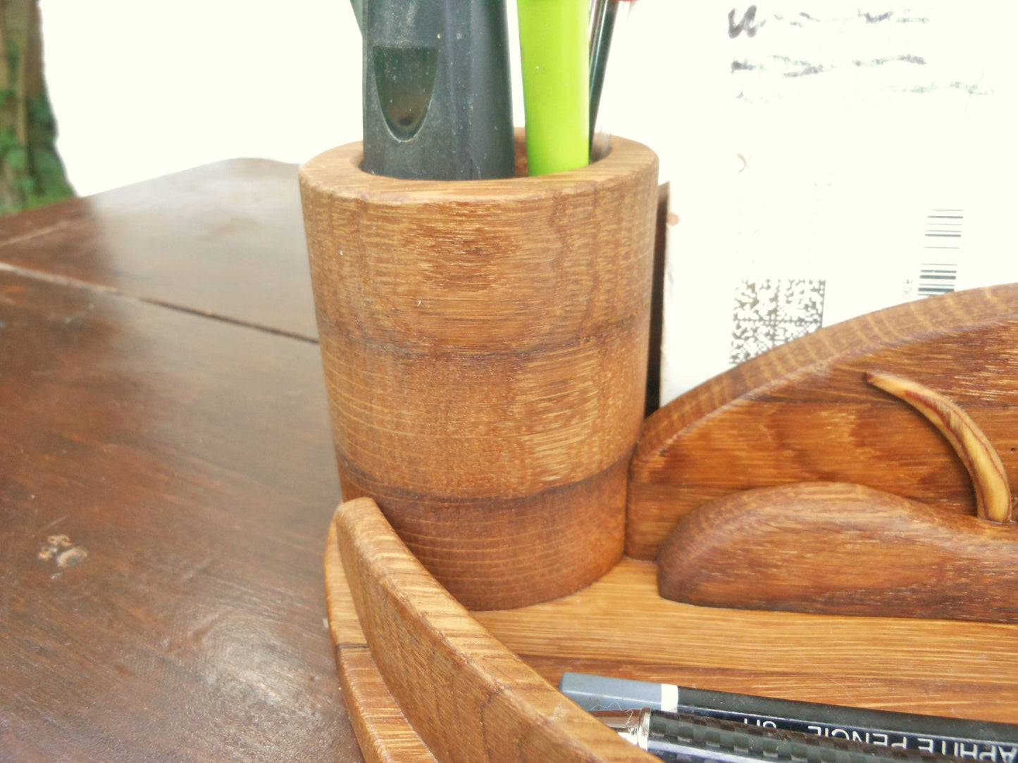 Schreibtisch-Organizer Vintage-Look aus uraltem Holz Organizer für´s anspruchsvolle Büro - BalkanwoodDesign Handmade