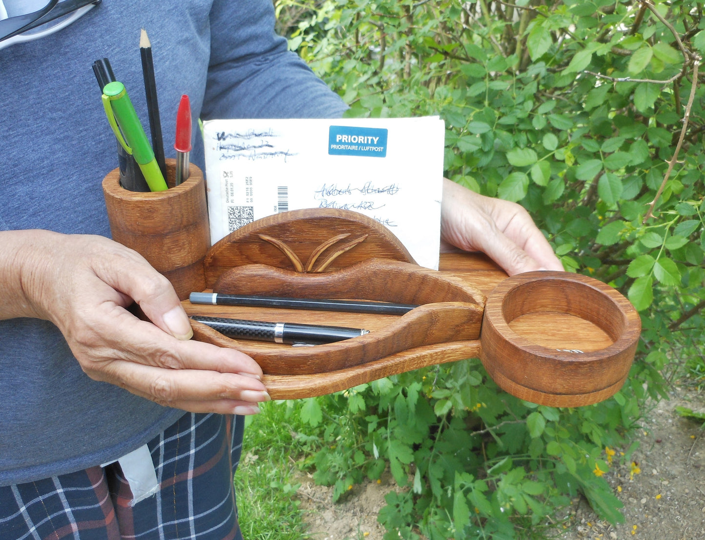 Schreibtisch-Organizer Vintage-Look aus uraltem Holz Organizer für´s anspruchsvolle Büro - BalkanwoodDesign Handmade