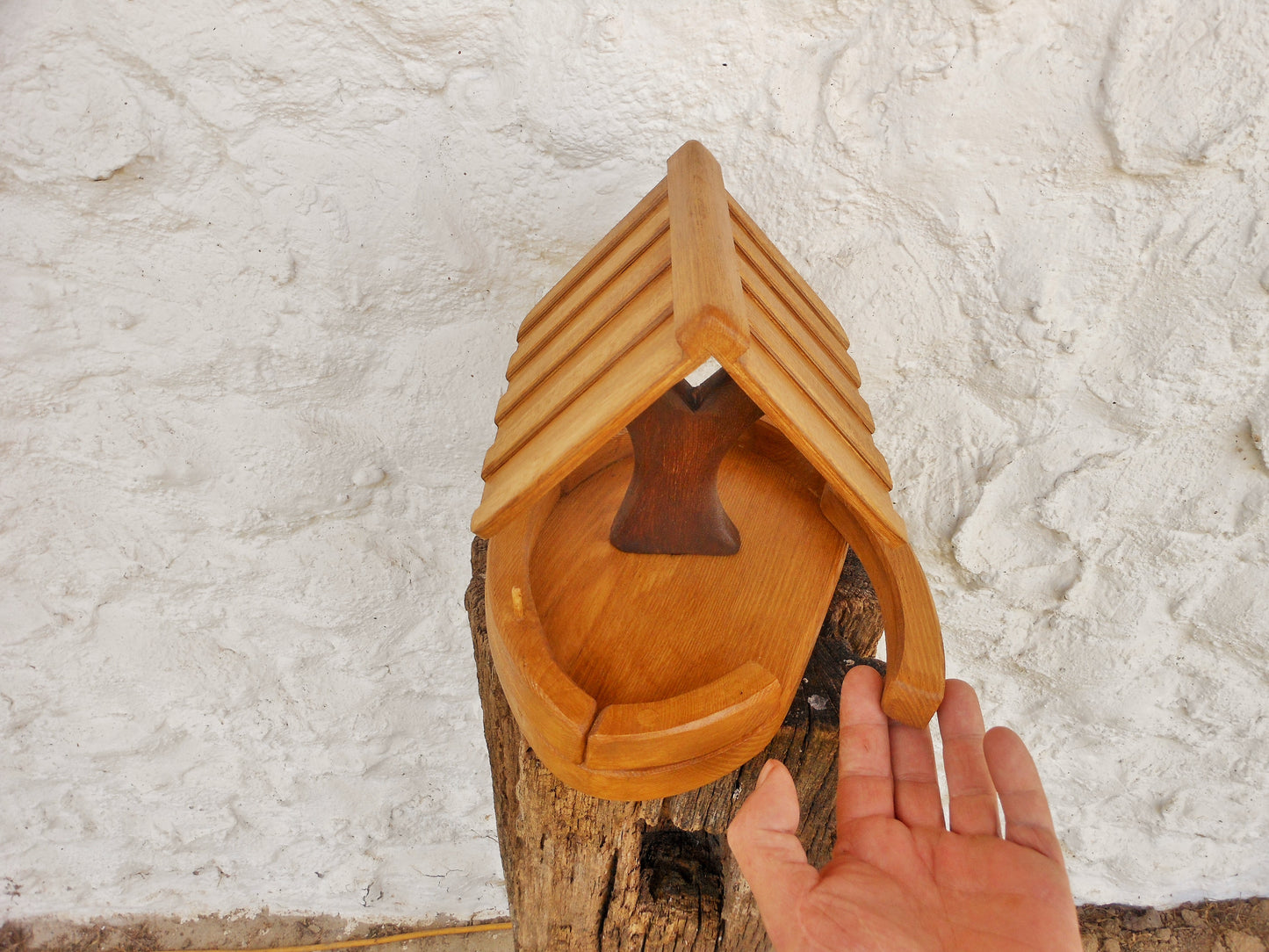 Vogelfutterhaus klein Vogelhäuschen Vogelhaus Handarbeit Altes Nadelholz upcycling - BalkanwoodDesign Handmade