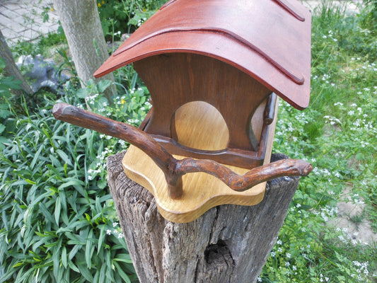 Vogelfutterhaus klein Handarbeit  Altes Nadelholz - BalkanwoodDesign Handmade