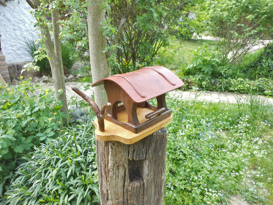 Vogelfutterhaus klein Handarbeit  Altes Nadelholz - BalkanwoodDesign Handmade