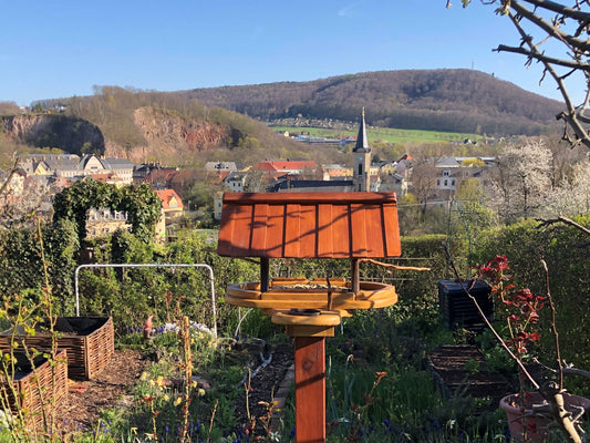 Vogelfutterhaus groß mit Upcycling Tränke reine Handarbeit Gartenvögel - BalkanwoodDesign Handmade