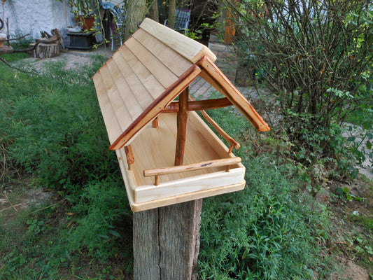 Vogelfutterhaus groß Vogelhäuschen Vogelfutterstation Handarbeit Umweltfreundlich - BalkanwoodDesign Handmade
