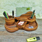 Schreibtisch-Organizer Vintage-Look aus uraltem Eichenholz - BalkanwoodDesign Handmade