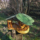 Vogelfutterhaus mit grünem Dach und Meisenknödelhalter - BalkanwoodDesign Handmade
