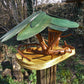 Vogelfutterhaus mit grünem Dach und Meisenknödelhalter - BalkanwoodDesign Handmade